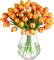 30 Pcs Artificial Tulips PU Faux Flowers, Sunset Real Touch Fake Tulips for Valentine's Day Spring Easter Home Kitchen Wedding Decorations and New Year Decor
